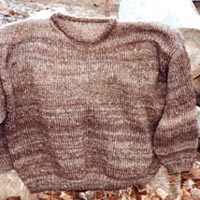 Image of a hand-knit sweater from Icelandic sheep fleece