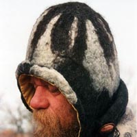 A felted winter hat made by Rex Image of felted hat