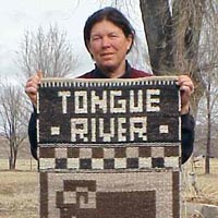 Rug made with tog-rich britch (wool from the lower hind legs). Image of rug made from Icelandic sheep fleece